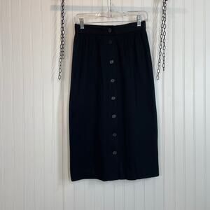 Jaeger Women’s Black Button-Down A-Line Skirt Size S